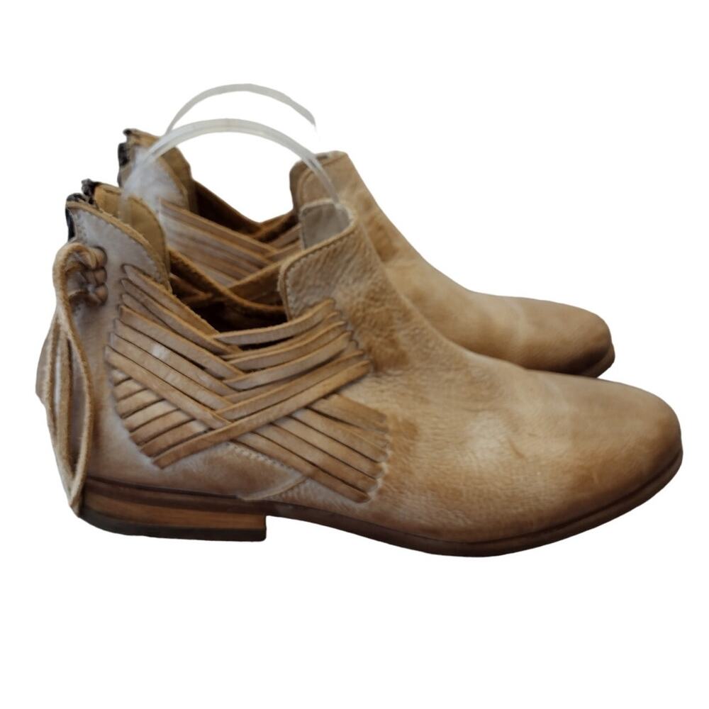 Baske California Boho Western "Lexi" Leather Fringe Low-Cut Ankle Boots Booties